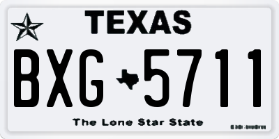 TX license plate BXG5711