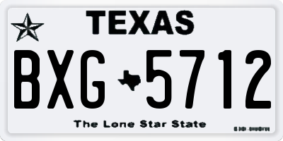 TX license plate BXG5712