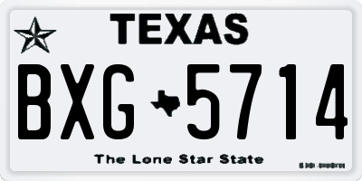 TX license plate BXG5714