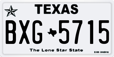TX license plate BXG5715