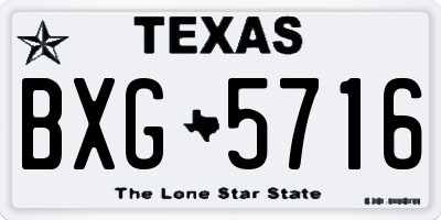 TX license plate BXG5716
