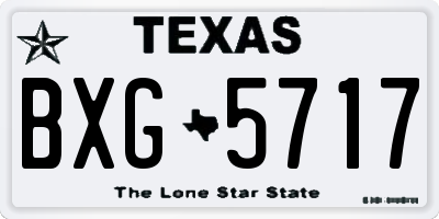 TX license plate BXG5717
