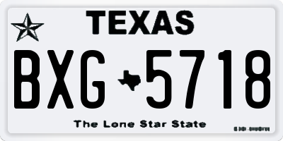 TX license plate BXG5718