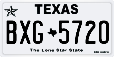 TX license plate BXG5720