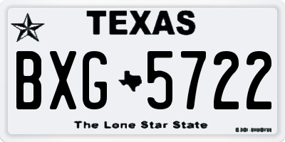 TX license plate BXG5722