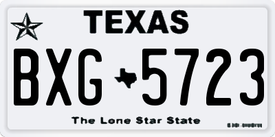 TX license plate BXG5723