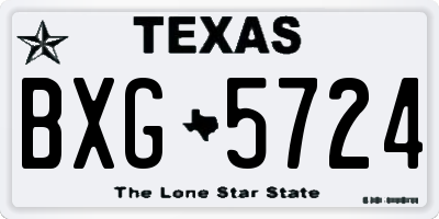 TX license plate BXG5724