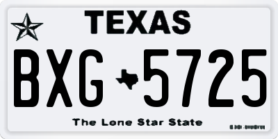 TX license plate BXG5725