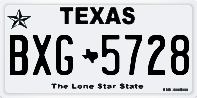 TX license plate BXG5728