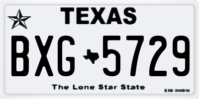 TX license plate BXG5729