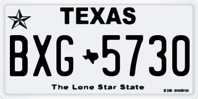 TX license plate BXG5730