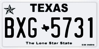 TX license plate BXG5731
