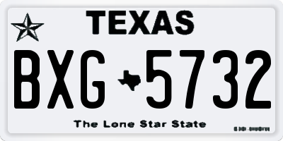 TX license plate BXG5732