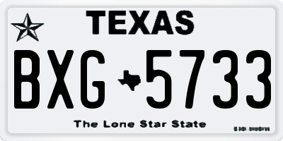 TX license plate BXG5733