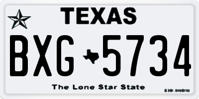 TX license plate BXG5734