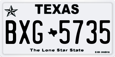 TX license plate BXG5735