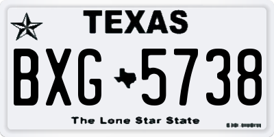 TX license plate BXG5738