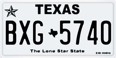 TX license plate BXG5740