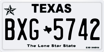 TX license plate BXG5742