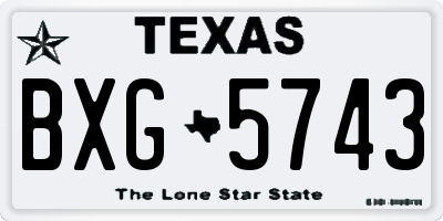 TX license plate BXG5743