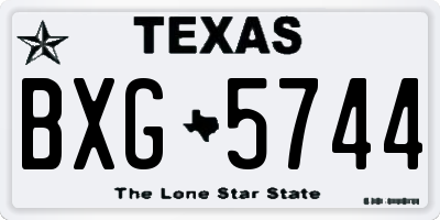 TX license plate BXG5744
