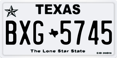 TX license plate BXG5745