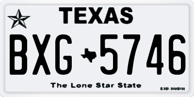 TX license plate BXG5746