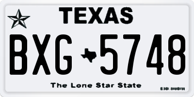TX license plate BXG5748