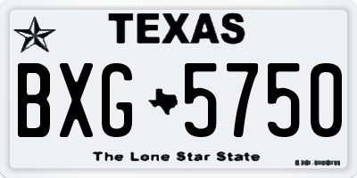 TX license plate BXG5750