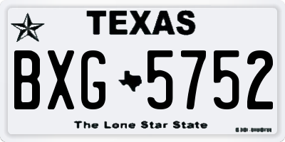 TX license plate BXG5752