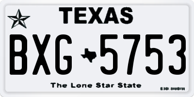 TX license plate BXG5753