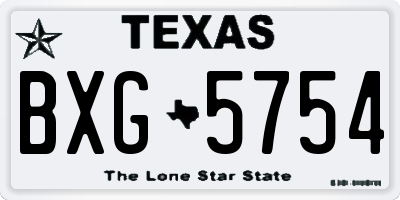 TX license plate BXG5754