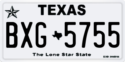 TX license plate BXG5755