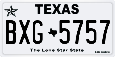 TX license plate BXG5757