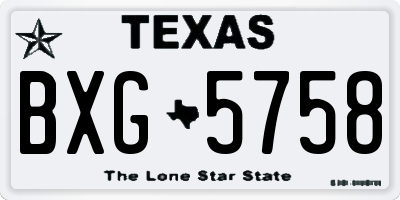 TX license plate BXG5758