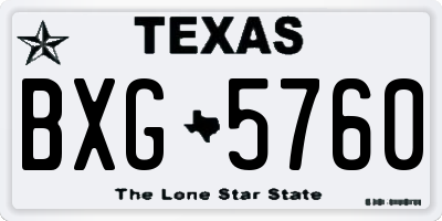 TX license plate BXG5760