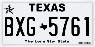 TX license plate BXG5761