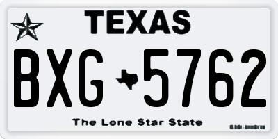 TX license plate BXG5762