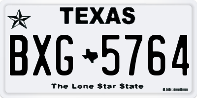 TX license plate BXG5764