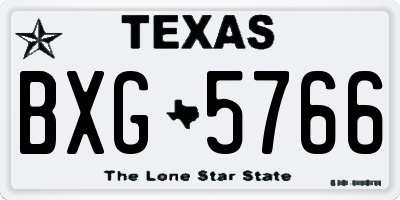 TX license plate BXG5766