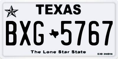 TX license plate BXG5767