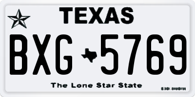 TX license plate BXG5769