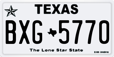 TX license plate BXG5770