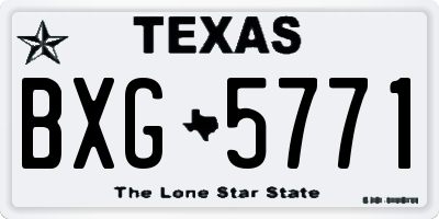 TX license plate BXG5771