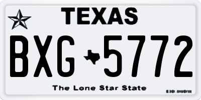 TX license plate BXG5772