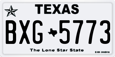 TX license plate BXG5773