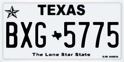 TX license plate BXG5775
