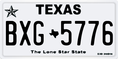TX license plate BXG5776