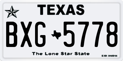 TX license plate BXG5778