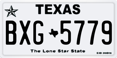TX license plate BXG5779